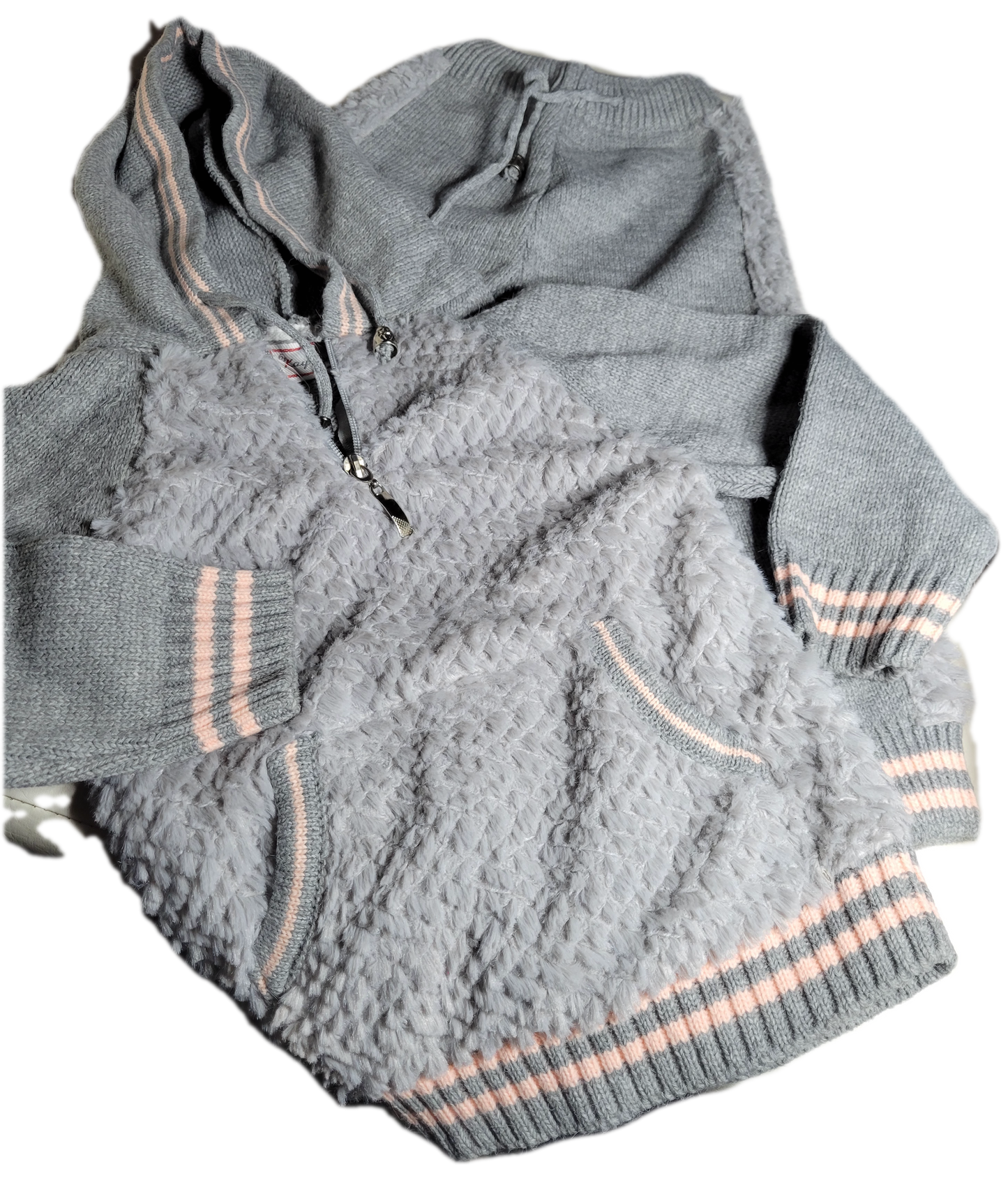 ENSEMBLE GRIS ET ROSE FILLETTE