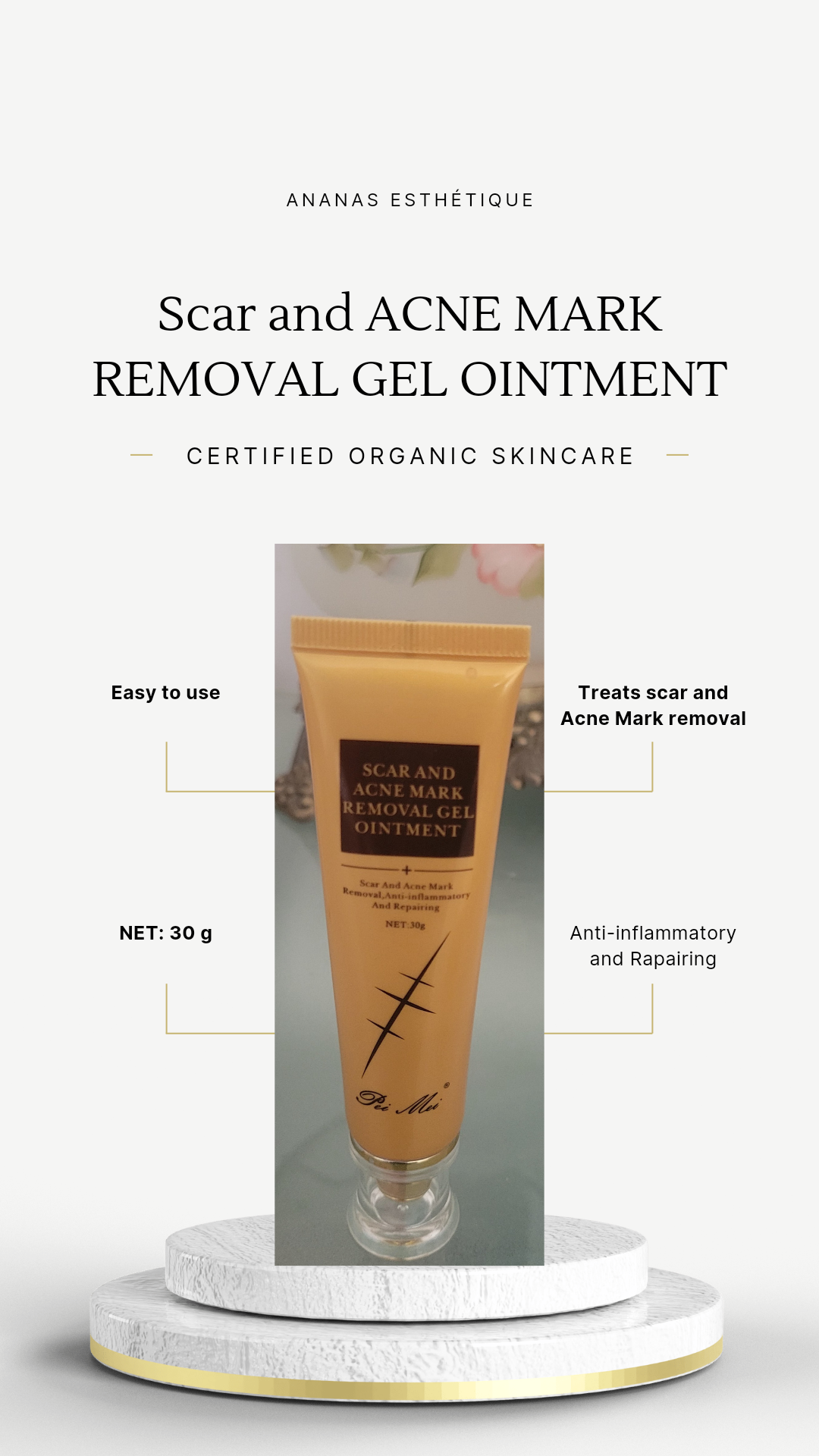 B- GEL ANTI POINTS NOIRS, TACHES D'ACNES, CICATRICES, CHELOIDES...