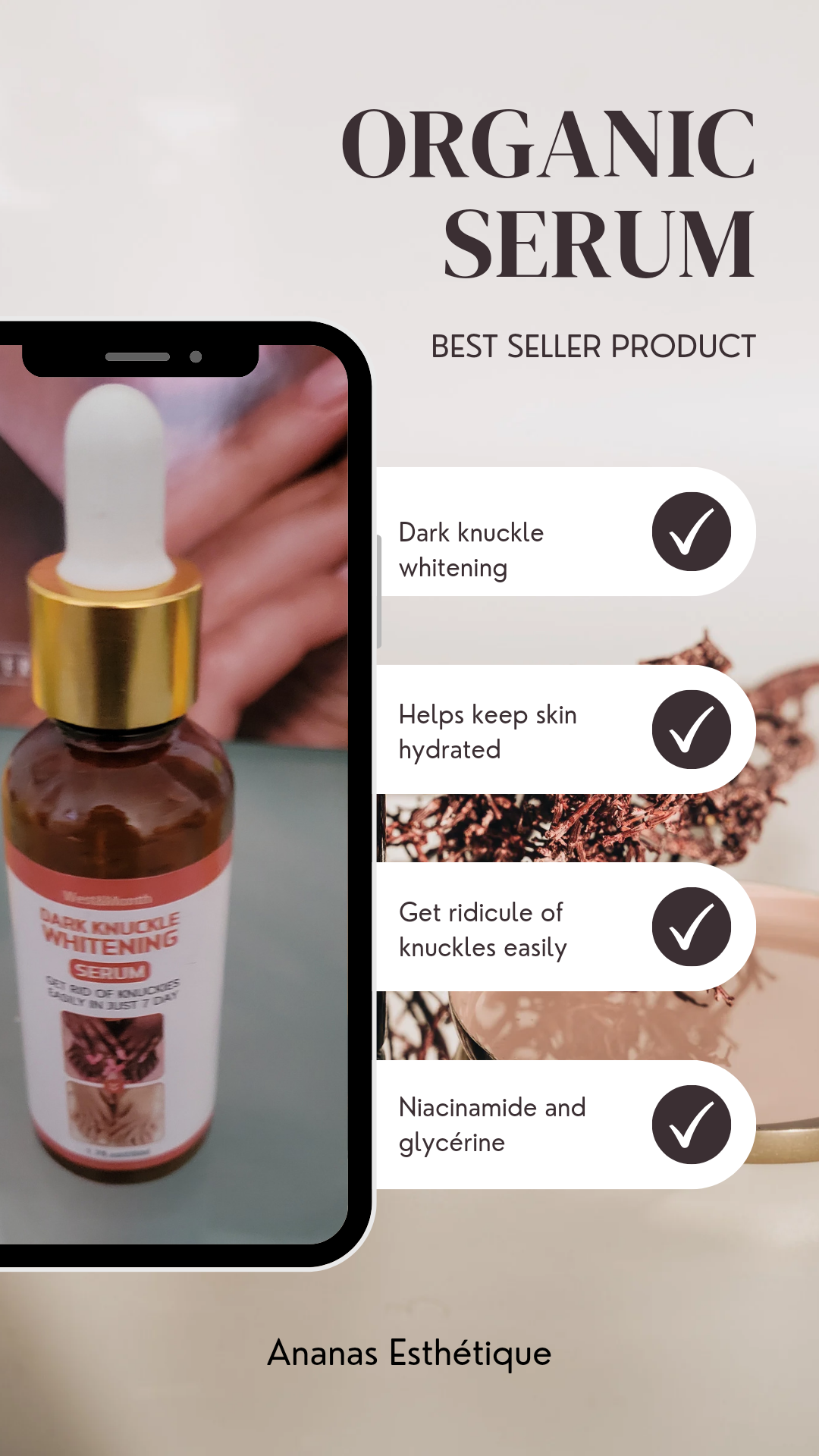 A- SERUM ECLAIRCISSANT POUR MAINS ET PIEDS.